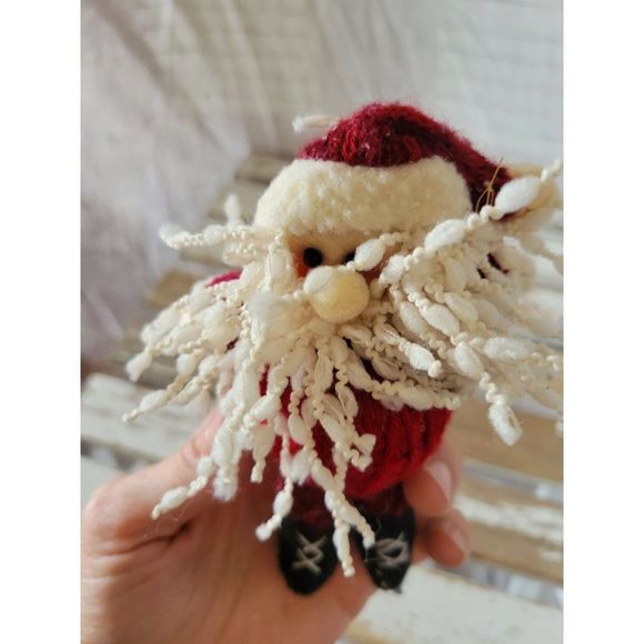 Santa folk art ornament Xmas tree - Picture 7 of 7